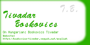 tivadar boskovics business card